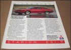 1987 Mitsubishi Starion Esi-r Print Ad 1986 Car Automobile Advertisement Vintage