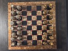 Ornate Wooden Chess Set - Carved Light Wood Pieces 6  King  6 Pound Chess Board