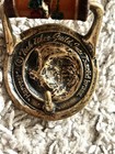 The Guild Inc  1970s Brown Leather Belt Brass Buckle Floral Vintage Design