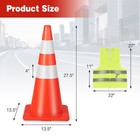 10 Pack Traffic Safety Cones 28  Pvc Road Parking Cones With Reflective Collar