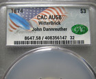 1874  3 Gold Princess  john Dannreuther  ---- Cac Au-58 Coin ----  895c