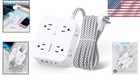 Compact Power Strip Surge Protector - 12-in-1 With Usb Charging For Devices