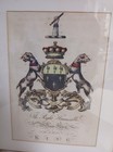 King Crest Coat Of Arms Art 1700s W   Genealogy Framed North Carolina Family 426