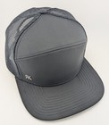 Water Resistant Repellent Low Profile Hat Trucker Flat Brim Black - R6ku