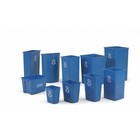 Rubbermaid Commercial Fg395873blue 35 Gal Square Recycling Bin  Open Top 