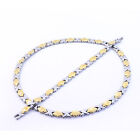 Hugs And Kisses Necklace Bracelet Set Stampato Stainless Steel 2 Tone 18 