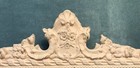 Vtg French Cottage Style Carved Painted Weathered Architectural Wood Wall Mirror