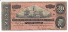 T-67 1864  20 Confederate States Civil War Money Pmg Vf 20 Beautiful Red Shade  