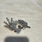 Clear Rhinestone Cheerleader Pin brooch Silvertone