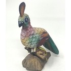 Vintage Folk Art Pheasant Bird Figurine Hand Carved Colorful Wood Statue 8 