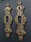1 X Antique Style Brass French Escutcheons Hardware Ornate  Keyhole 3 1 4   e20