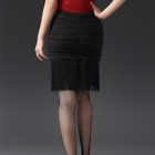Women Tassel Latin Dance Skirt Frill Black Ballroom Performance Dancewear Summer
