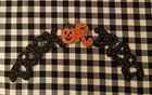 Trick Or Treat Halloween Wood Cut Outs Craft Wreath Attachments Lot Of 3 New