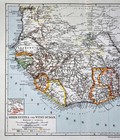 1900 Meyers Map Guinea Sudan Cameroon Benin Liberia Gold Slave Coast Africa