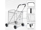 Ironmax Folding Shopping Cart Utility Trolley Portable For Grocery Travel Silver