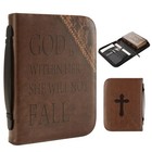 Bible Cover Case For Women And Men  Large Zippered Pu Leather Bible Case  