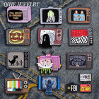 Retro Tv Collected Enamel Pins Custom Horror Movie Inspiration Brooch Lapel