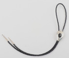 Radiant Sterling Silver   Black Onyx Stamped Southwestern Bolo Tie
