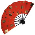 Japanese Vintage Gold   Red Maiogi Folding  dance Fan  Jun22-0
