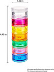 2 Pack Rainbow 7 Day Stackable Pill Organizer Case Tower Box Medicine Planner Sm
