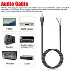 2x 10 Ft Rca Male Plug To Bare Wire Audio Speaker Subwoofer Hdtv Cable Cord