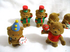 Lot Of 11 Vintage Miniature 2 1 2  Tall  Flocked Fuzzy Variety Of Teddy Bears