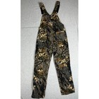 Vtg Mossy Oak Brand Camo Flannel Overalls Small Woodland Hunting Bibs Usa Made