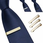 3 Pcs Tie Clips For Men Elegant Metal Necktie Bar Pinch Clasp Wedding Party Gift