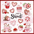 Valentines Day Window Clings 4 Sheets  Love Is Sweet Cupcake Donuts Dessert