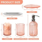 Pink Bathroom Accessories Set  6 Pcs Glass Bathroom Accessory Set - Complete    