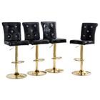 Set Of 2 Leather Lift Chairs Adjustable Bar Stools Kitchen Dining Swivel Chairs