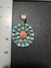 Vintage Kathleen Yazzie Navajo Sterling Silver Turquoise  Spiny Oyster Center