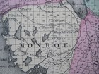 Original Color 1863 Johnson Florida Map Military Trails Forts   Only 37 Counties