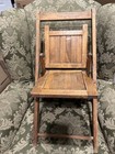Ultra Rare Vintage Antique Slatted Wood Folding Chair  28   x12   