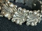 Vtg Sterling Silver 925 Modernist Flower Panel Bracelet Taxco Mexico