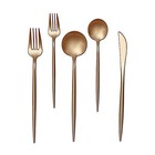 50 Gold Heavy Duty Plastic Cutlery Spoons Forks Knives Set Party Home Tableware