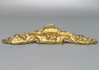 Antique French Gilded Bronze  furniture Pediment Decoration Shell Laurel Leaves