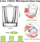 2 Oz Shot Glasses Set Clear Shot Glasses Bulk With Heavy Base Bar Square Glass S