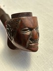Vintage Hand-carved Wooden Tabasco Pipe-unique Man With Hat Design Made In Italy