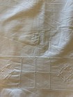 Antique Embroidered  European Pillow Sham 32   Square Monogrammed