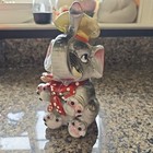 Vtg Sonsco French Chef Elephant 2pc Lock   Key Ceramic Coin Bank Anthropomorphic