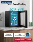 Euhomy 24 Can Mini Fridge  18l Beverage Refrigerator With Quiet Compressor