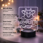 Personalized Cow Led Night Light Custom Name Kids Nursery Gift Lamp