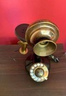 Antique Rotary Dial Working Candlestick Telephone Brass Vintage Landline