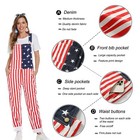 Men s   Women s Overalls Usa America Flag Print Bib Jumpsuit Romper Long Pants