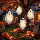 Outdoor Solar Hanging Swing Halloween Decor With Ghost Decor
