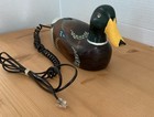 Wooden Mallard Duck Tabletop Corded Landline Vintage Telemania Tested Works 