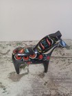 Vintage Black Dala Horse 10  Swedish Hemslojd Large