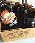 Eleven 2-sided 5  Original Stewart s Root Beer Numbered Mason Jar Glasses   Box