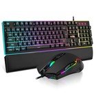 Wired Gaming Keyboard   Mouse Combo  Rgb Backlit  Anti-ghosting  7200 Dpi  Wrist